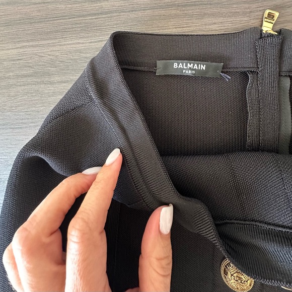 Balmain Black and White Mini Pencil Skirt - Picture 4 of 5